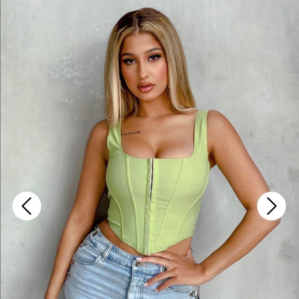 HONEYBUM tight corset top in green Beautiful!